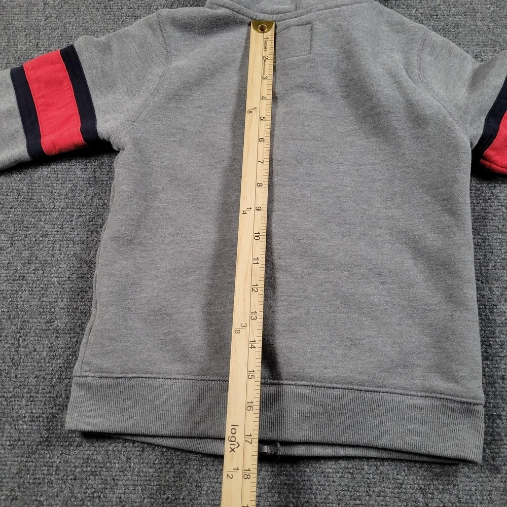 OshKosh B'gosh Hoodie Sweatshirt Kids 7 Gray Full Zip Fleece Logo Colorblock